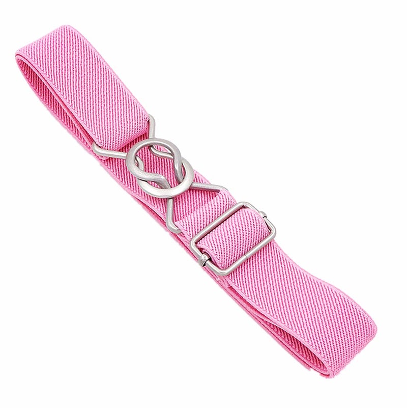 Eforlike Kids Elastic Stretch Adjustable Belt For Boys Pants/School Uniforms With Easy Buckle, Pink,Older 3T/ Belt Length : 13"-27"